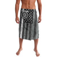 Grunge American Flag Darts Lavalava with Dartboard Target and Black White Stars - Wonder Print Shop