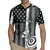 Grunge American Flag Darts Rugby Jersey with Dartboard Target and Black White Stars - Wonder Print Shop