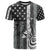 Grunge American Flag Darts T Shirt with Dartboard Target and Black White Stars - Wonder Print Shop