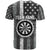 Grunge American Flag Darts T Shirt with Dartboard Target and Black White Stars - Wonder Print Shop