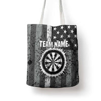 Grunge American Flag Darts Tote Bag with Dartboard Target and Black White Stars - Wonder Print Shop