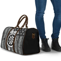 Grunge American Flag Darts Travel Bag with Dartboard Target and Black White Stars - Wonder Print Shop