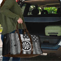 Grunge American Flag Darts Travel Bag with Dartboard Target and Black White Stars - Wonder Print Shop