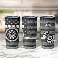 Grunge American Flag Darts Tumbler Cup with Dartboard Target and Black White Stars - Wonder Print Shop