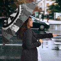 Grunge American Flag Darts Umbrella with Dartboard Target and Black White Stars - Wonder Print Shop