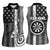 Grunge American Flag Darts Women Sleeveless Polo Shirt with Dartboard Target and Black White Stars - Wonder Print Shop