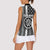 Grunge American Flag Darts Women Sleeveless Polo Shirt with Dartboard Target and Black White Stars - Wonder Print Shop