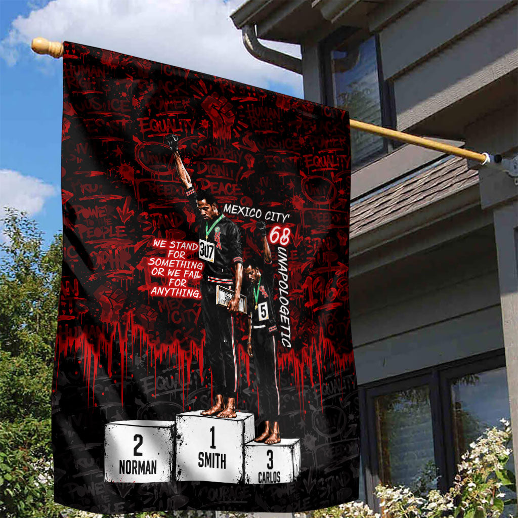 Mexico City 1968 Black Power Salute Garden Flag Unapologetic Civil Rights History Urban Graffiti Art