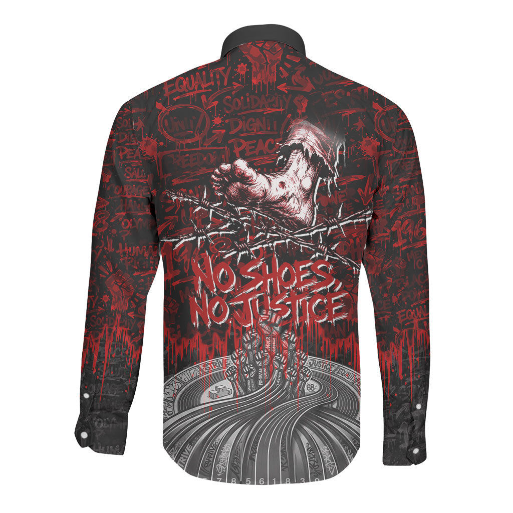 Mexico City 1968 Black Power Salute Long Sleeve Button Shirt Unapologetic Civil Rights History Urban Graffiti Art