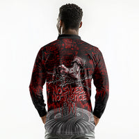Mexico City 1968 Black Power Salute Long Sleeve Polo Shirt Unapologetic Civil Rights History Urban Graffiti Art