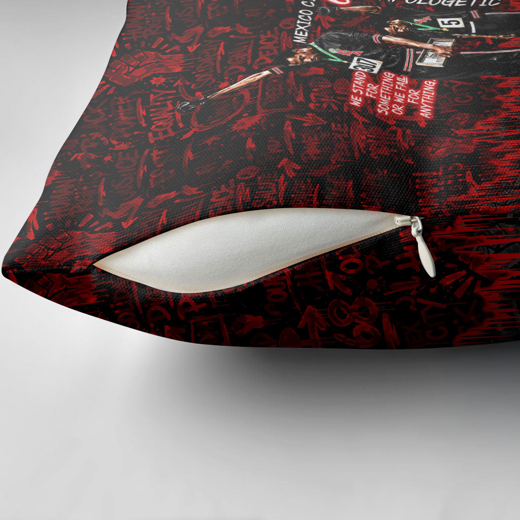 Mexico City 1968 Black Power Salute Pillow Cover Unapologetic Civil Rights History Urban Graffiti Art