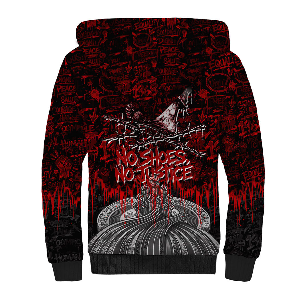 Mexico City 1968 Black Power Salute Sherpa Hoodie Unapologetic Civil Rights History Urban Graffiti Art