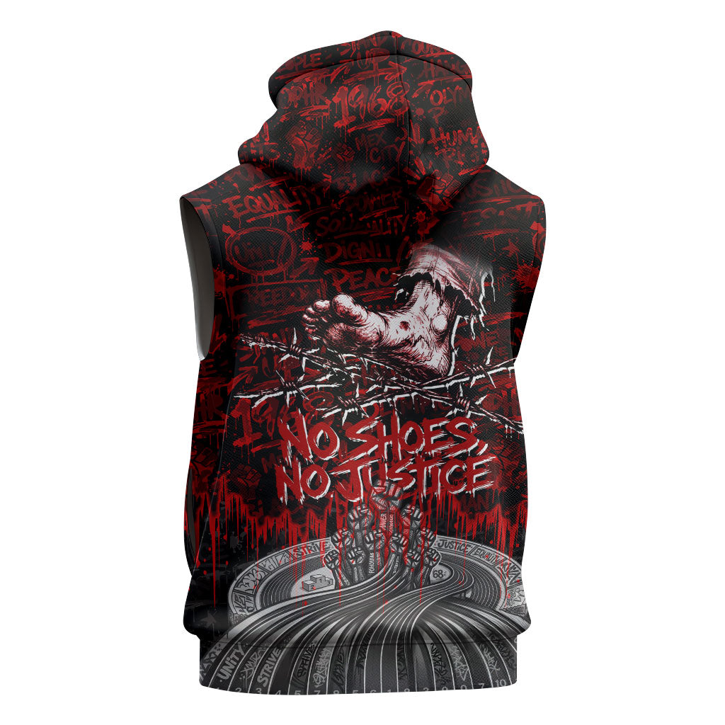 Mexico City 1968 Black Power Salute Sleeveless Zip Hoodie Unapologetic Civil Rights History Urban Graffiti Art