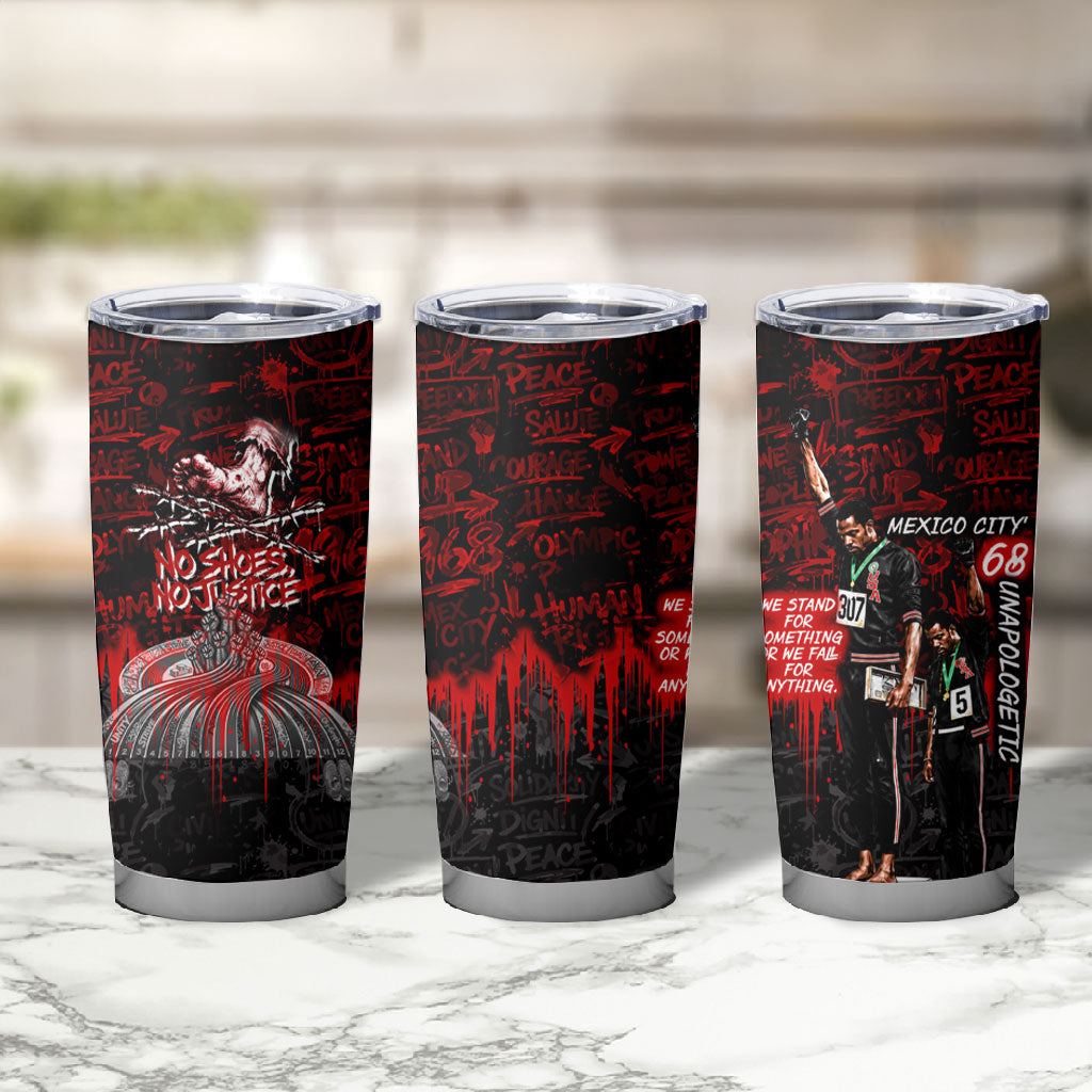 Mexico City 1968 Black Power Salute Tumbler Cup Unapologetic Civil Rights History Urban Graffiti Art