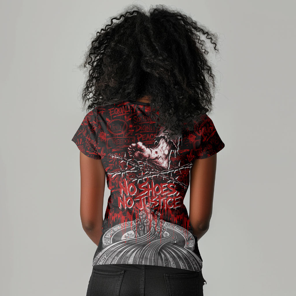 Mexico City 1968 Black Power Salute Women V-Neck T-Shirt Unapologetic Civil Rights History Urban Graffiti Art