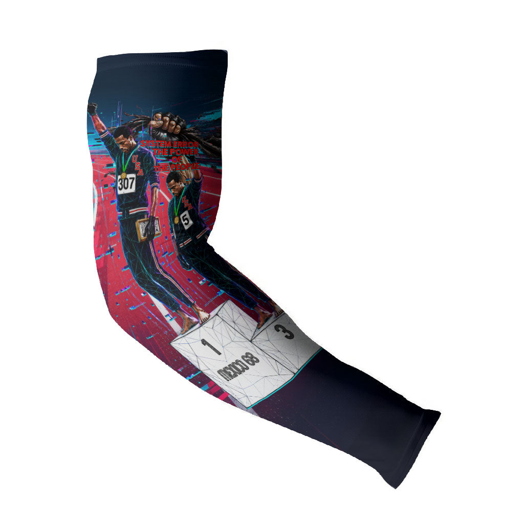 African American 1968 Black Power Salute Arm Sleeves Retro Cyberpunk Sci-Fi Tech Civil Rights Art