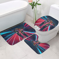 African American 1968 Black Power Salute Bathroom Set Retro Cyberpunk Sci-Fi Tech Civil Rights Art