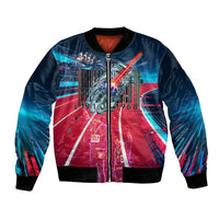 African American 1968 Black Power Salute Bomber Jacket Retro Cyberpunk Sci-Fi Tech Civil Rights Art