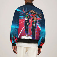 African American 1968 Black Power Salute Bomber Jacket Retro Cyberpunk Sci-Fi Tech Civil Rights Art