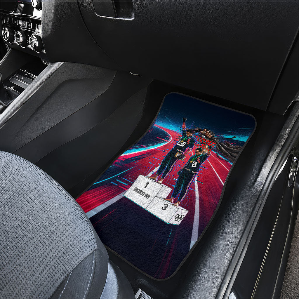 African American 1968 Black Power Salute Car Mats Retro Cyberpunk Sci-Fi Tech Civil Rights Art