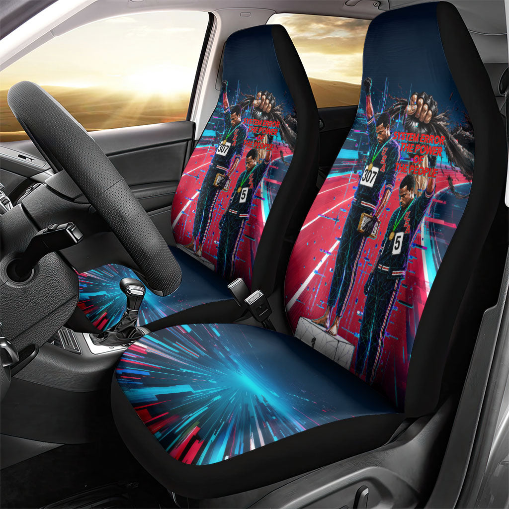 African American 1968 Black Power Salute Car Seat Cover Retro Cyberpunk Sci-Fi Tech Civil Rights Art