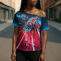 African American 1968 Black Power Salute Cross Shoulder Shirt Retro Cyberpunk Sci-Fi Tech Civil Rights Art