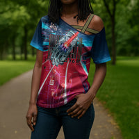 African American 1968 Black Power Salute Cross Shoulder Shirt Retro Cyberpunk Sci-Fi Tech Civil Rights Art