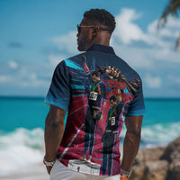 African American 1968 Black Power Salute Hawaiian Shirt Retro Cyberpunk Sci-Fi Tech Civil Rights Art