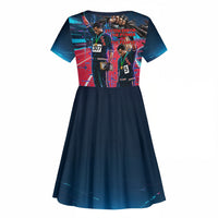 African American 1968 Black Power Salute Kid Short Sleeve Dress Retro Cyberpunk Sci-Fi Tech Civil Rights Art