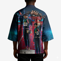 African American 1968 Black Power Salute Kimono Retro Cyberpunk Sci-Fi Tech Civil Rights Art