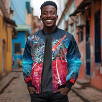 African American 1968 Black Power Salute Sleeve Zip Bomber Jacket Retro Cyberpunk Sci-Fi Tech Civil Rights Art