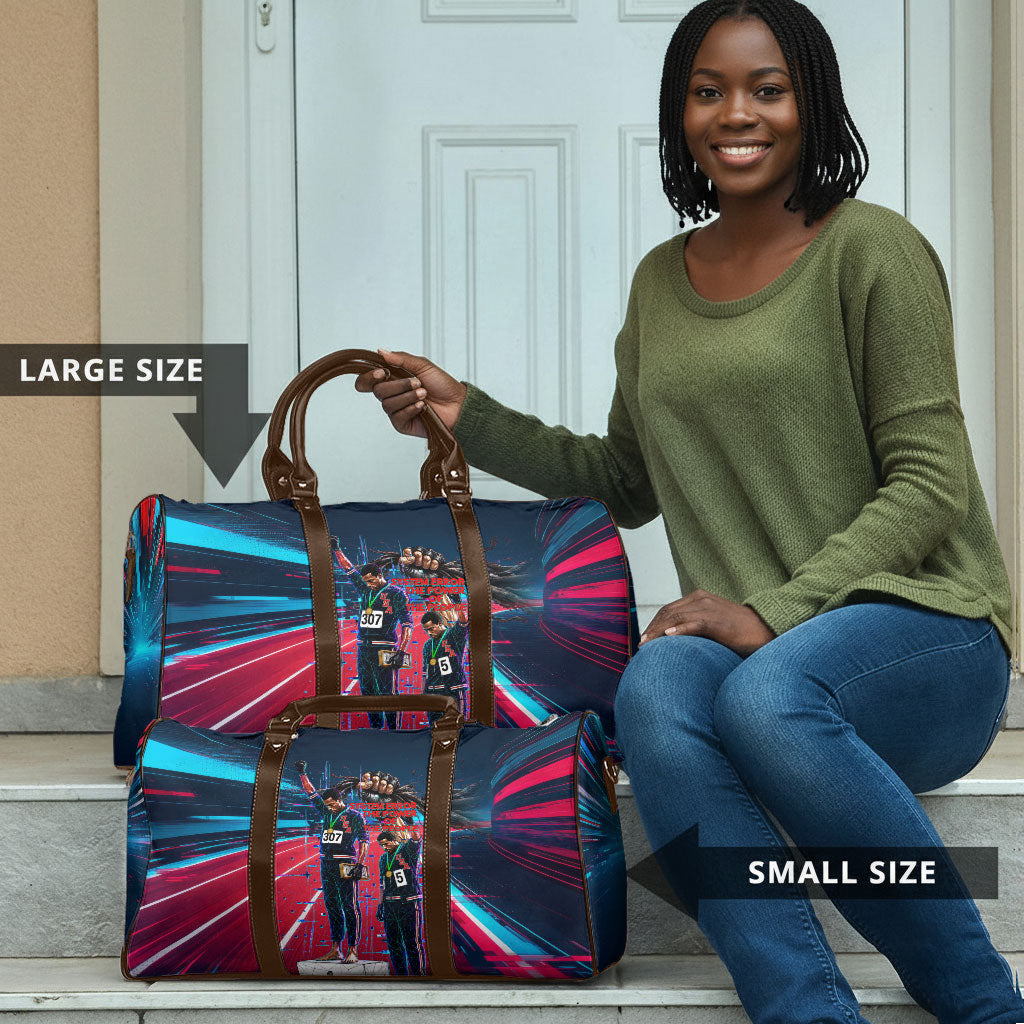 African American 1968 Black Power Salute Travel Bag Retro Cyberpunk Sci-Fi Tech Civil Rights Art