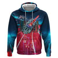 African American 1968 Black Power Salute Zip Hoodie Retro Cyberpunk Sci-Fi Tech Civil Rights Art