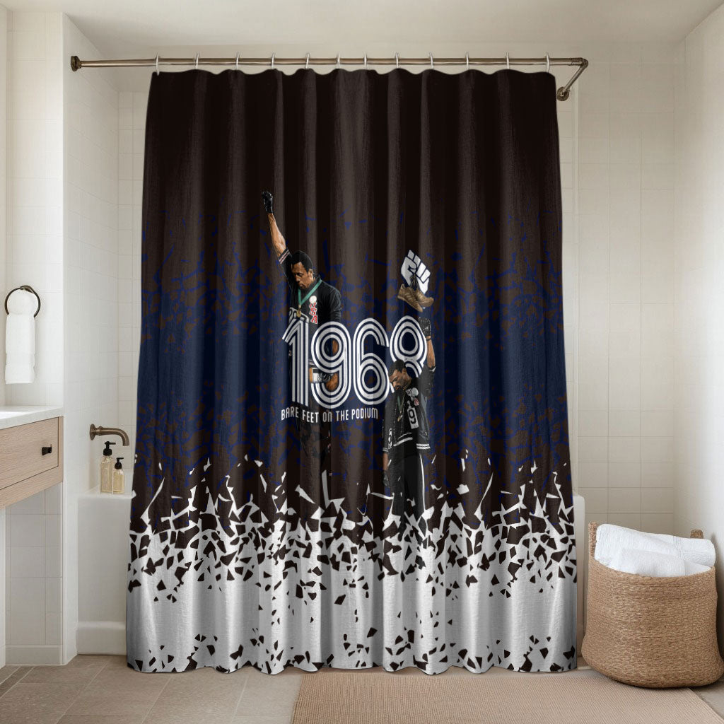 Black Power Salute African Human Rights Bathroom Set Civil Rights Movement OPHR Mexico City 1968 Retro