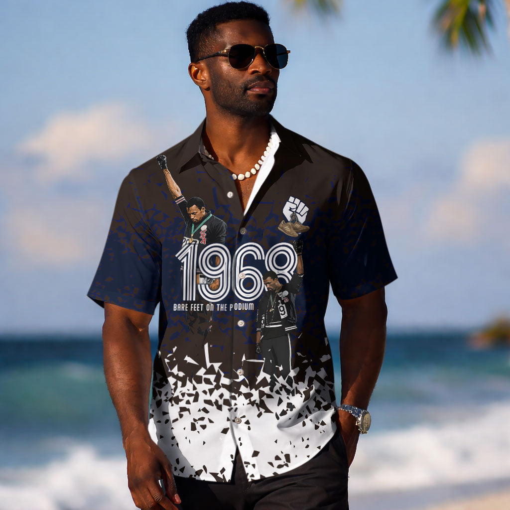 Black Power Salute African Human Rights Hawaiian Shirt Civil Rights Movement OPHR Mexico City 1968 Retro
