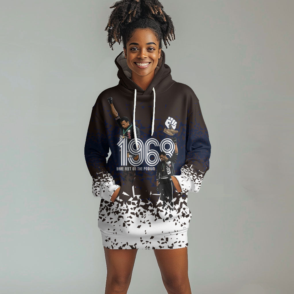 Black Power Salute African Human Rights Hoodie Dress Civil Rights Movement OPHR Mexico City 1968 Retro