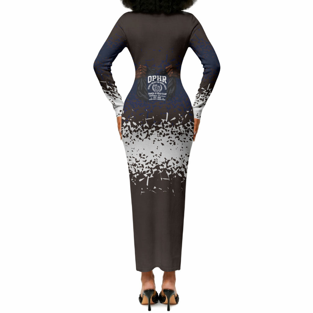 Black Power Salute African Human Rights Long Sleeve Bodycon Dress Civil Rights Movement OPHR Mexico City 1968 Retro