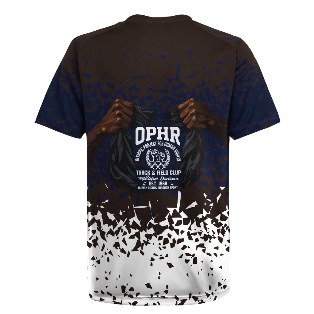 Black Power Salute African Human Rights Rugby Jersey Civil Rights Movement OPHR Mexico City 1968 Retro