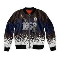 Black Power Salute African Human Rights Sleeve Zip Bomber Jacket Civil Rights Movement OPHR Mexico City 1968 Retro