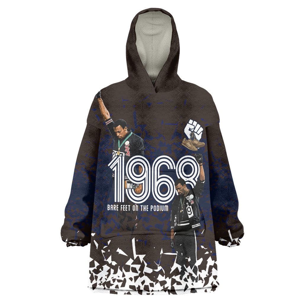 Black Power Salute African Human Rights Wearable Blanket Hoodie Civil Rights Movement OPHR Mexico City 1968 Retro
