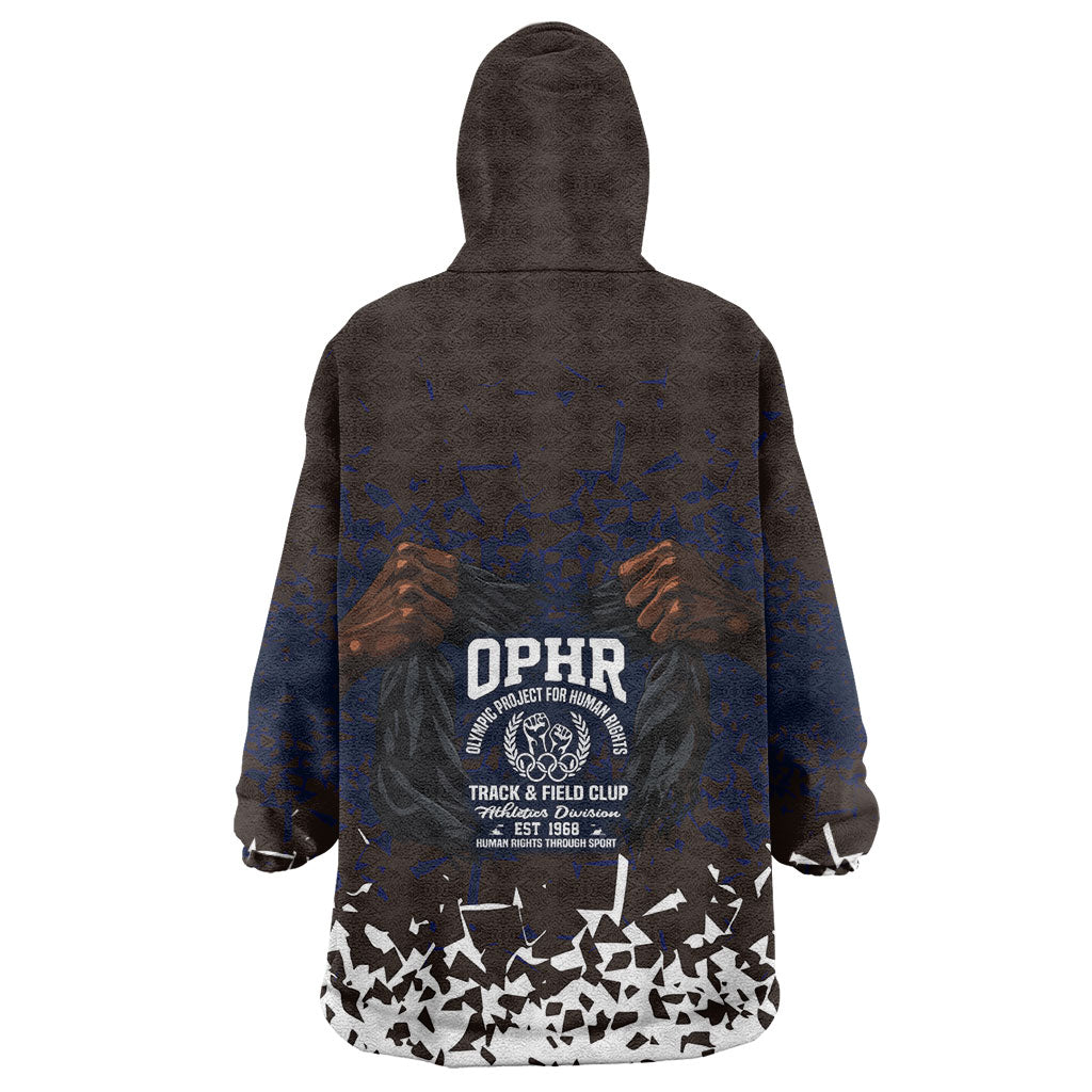 Black Power Salute African Human Rights Wearable Blanket Hoodie Civil Rights Movement OPHR Mexico City 1968 Retro