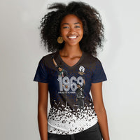 Black Power Salute African Human Rights Women V-Neck T-Shirt Civil Rights Movement OPHR Mexico City 1968 Retro