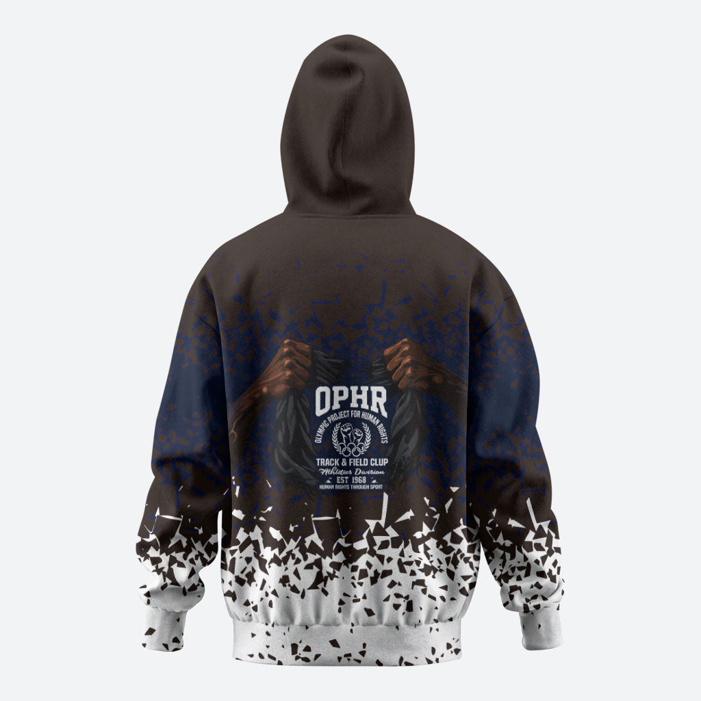 Black Power Salute African Human Rights Zip Hoodie Civil Rights Movement OPHR Mexico City 1968 Retro