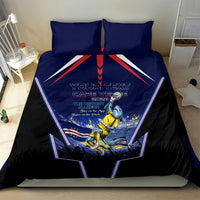 Personalized Cape Verde Blue Sharks Bedding Set African Pride Dynamic Stadium Soccer Graphic Art
