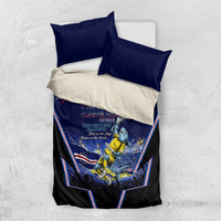 Personalized Cape Verde Blue Sharks Bedding Set African Pride Dynamic Stadium Soccer Graphic Art