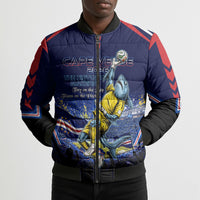 Personalized Cape Verde Blue Sharks Bomber Puffer Jacket African Pride Dynamic Stadium Soccer Graphic Art