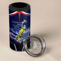 Personalized Cape Verde Blue Sharks 4 in 1 Can Cooler Tumbler African Pride Dynamic Stadium Soccer Graphic Art