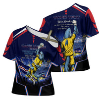 Personalized Cape Verde Blue Sharks Cross Shoulder Shirt African Pride Dynamic Stadium Soccer Graphic Art
