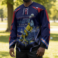 Personalized Cape Verde Blue Sharks Hockey Jersey African Pride Dynamic Stadium Soccer Graphic Art
