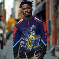 Personalized Cape Verde Blue Sharks Long Sleeve Shirt African Pride Dynamic Stadium Soccer Graphic Art